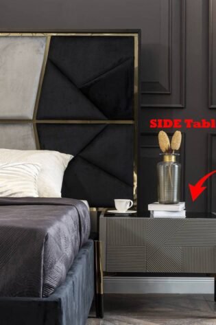 2* طاولات غراي الرمادية بجانب السرير DIVA022-table