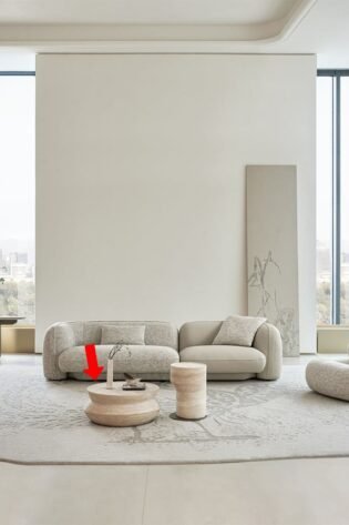 طاولة جانبية كبيرة نيمبوس من الترافرتين BMCJ-BJ6070-BIG