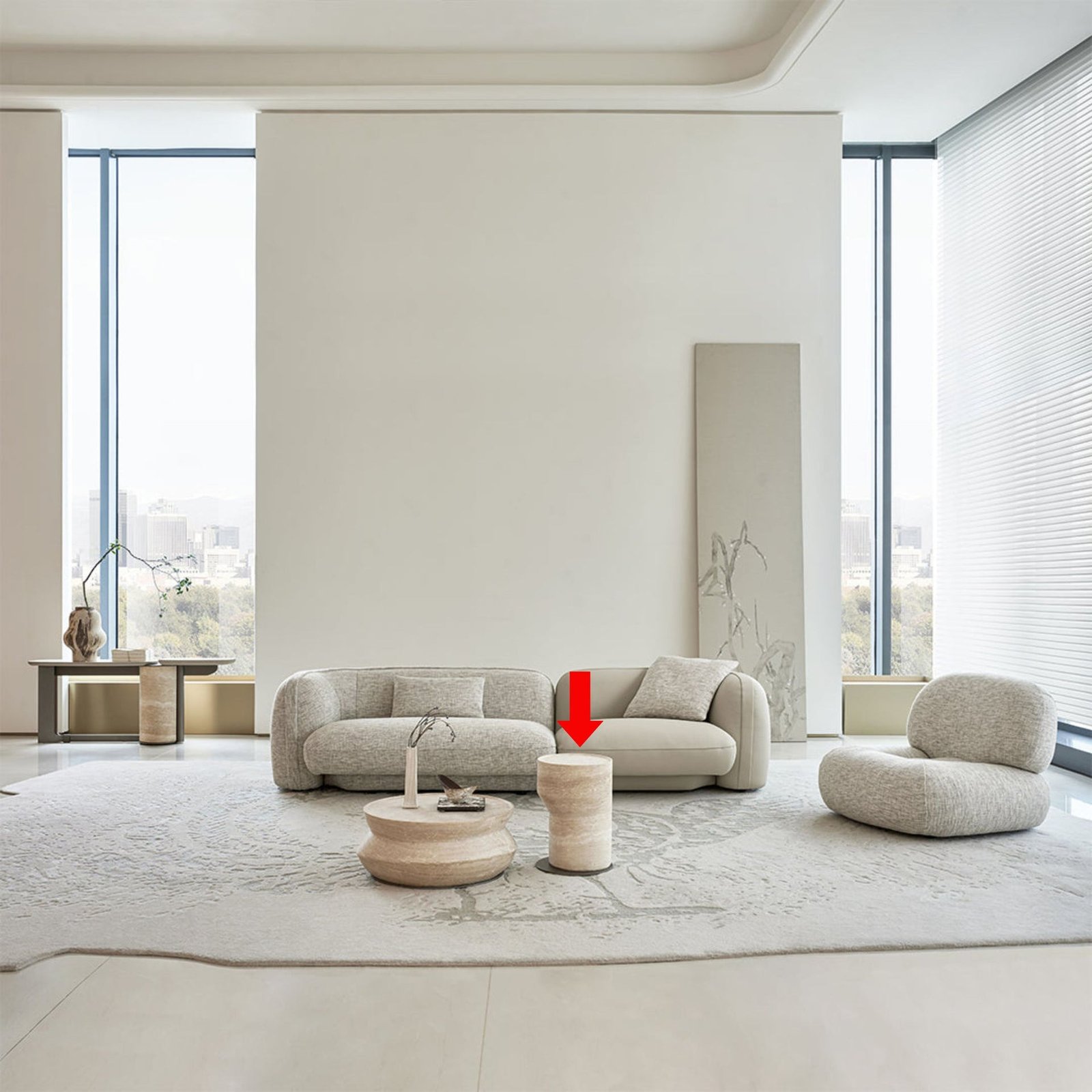 BMCJ-BJ6070-SMALL- طاولة جانبية صغيرة من نيمبوس ترافرتين - اطلب مسبقًا - توصيل خلال 75 يومًا