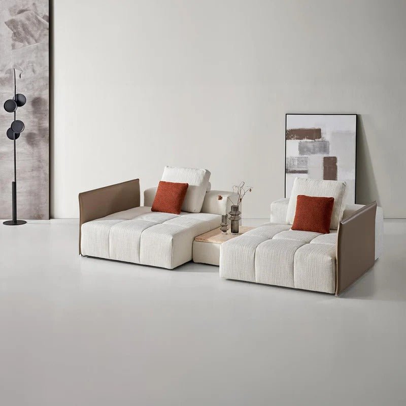 مقعد ثنائي القطع مع مسند يد من الجلد + طاولة جانبية SF080-1